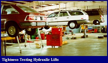 Automotive Dealer Repair Shop In-ground Hydraulic Lift Tightness Test