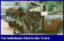 Compact Pickup Truck Wreck, Two Young Men Burn to Death after Deer Hunting